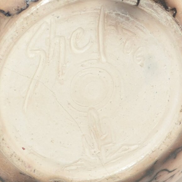 Raku Horsehair Navajo Smoked Cream Black Ceramic Signed Art Studio Pottery Vase - Picture 8 of 8